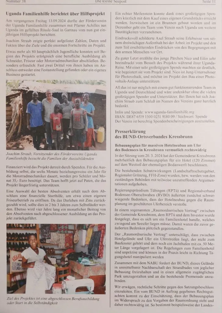 Bericht in "Die kleine Seepost"
