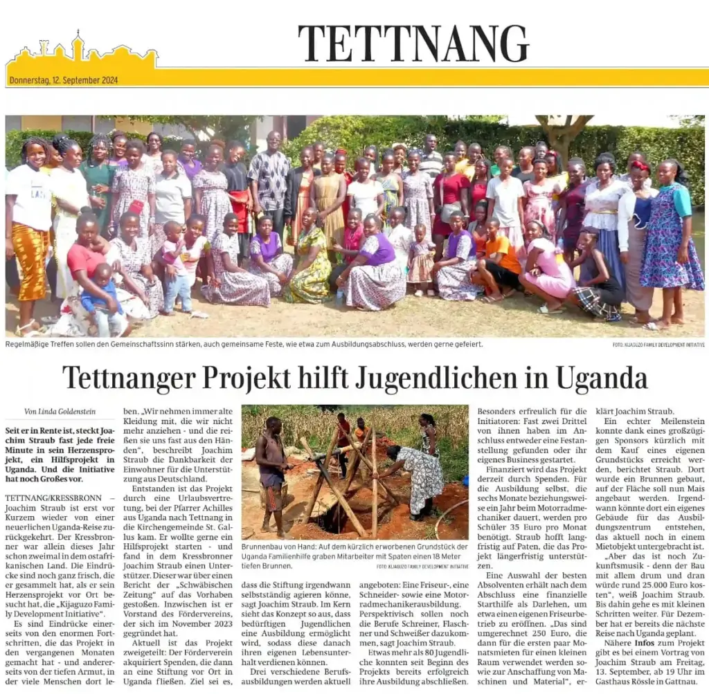 Bericht in der Schwäbischen Zeitung