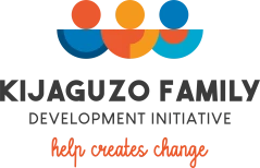 Logo der Kijaguzo Family Development Initiative mit dem Claim help creates change